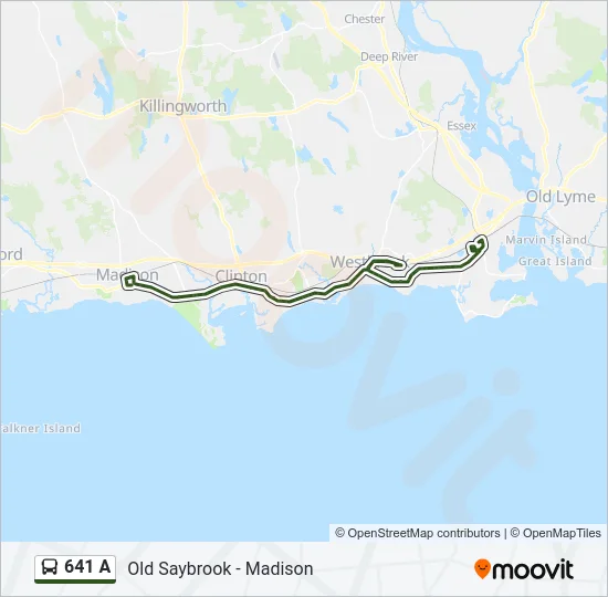 641 A Bus Line Map