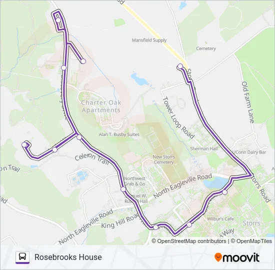 PURPLE B Bus Line Map
