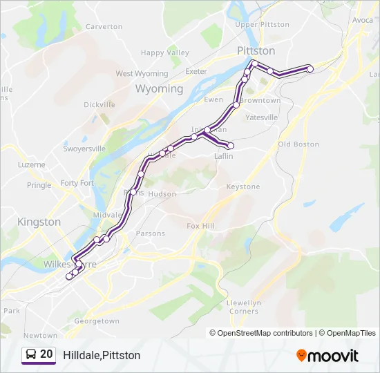20 Bus Line Map