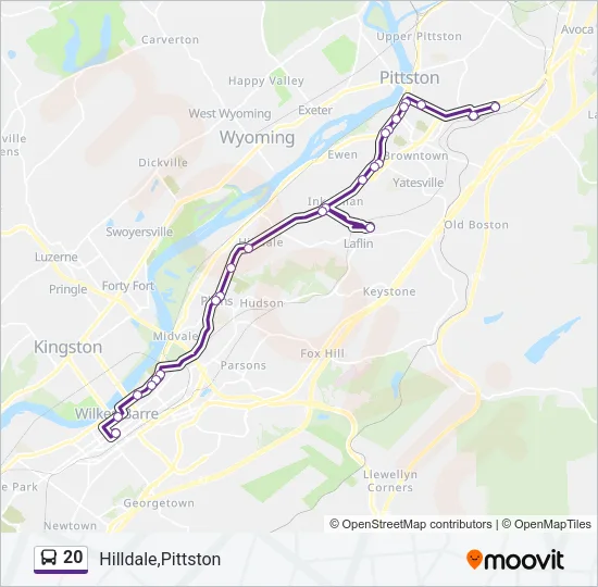 20 Bus Line Map