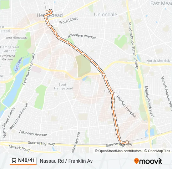 N40/41 Bus Line Map