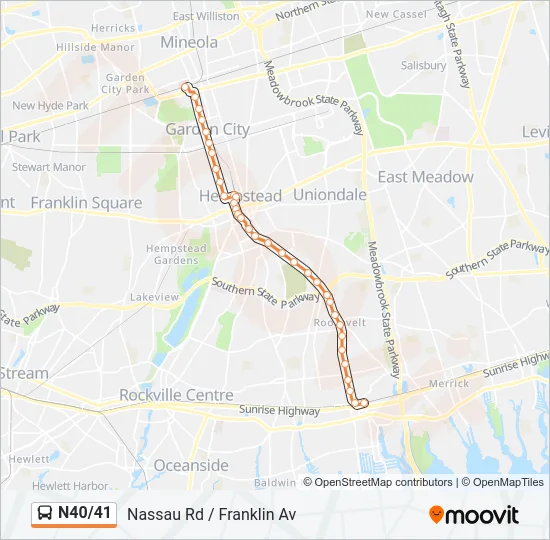 N40/41 Bus Line Map