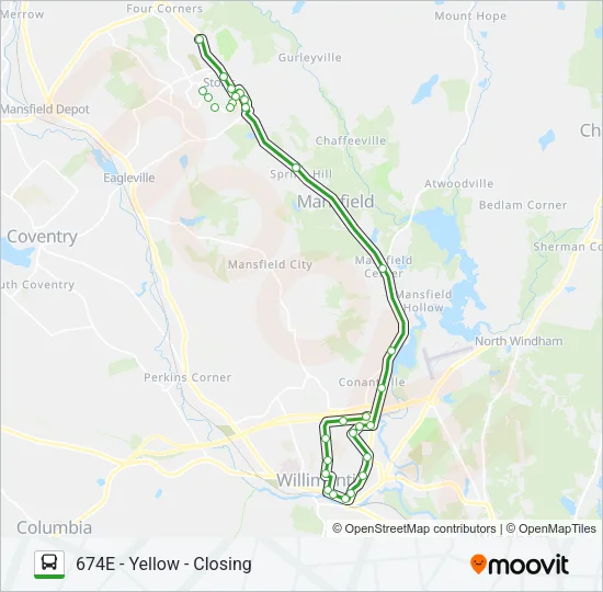 674E Bus Line Map