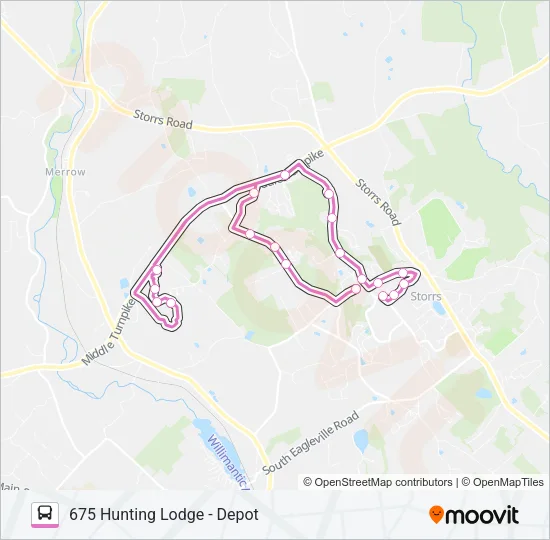 675 HUNTING LODGE - DEPOT Bus Line Map