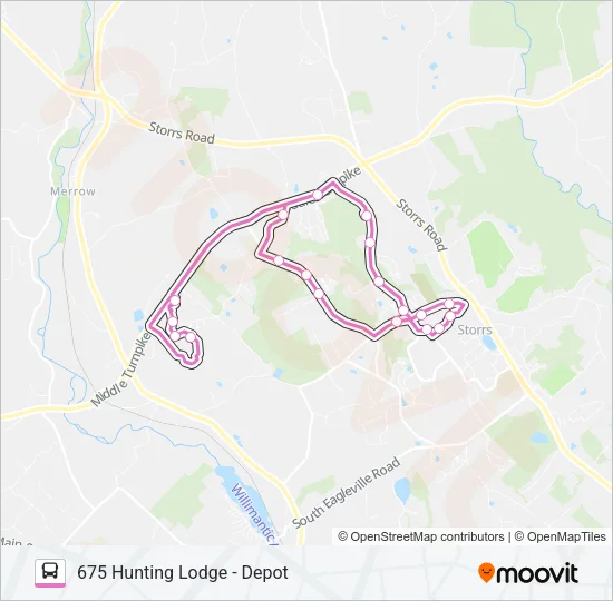 675 HUNTING LODGE - DEPOT Bus Line Map