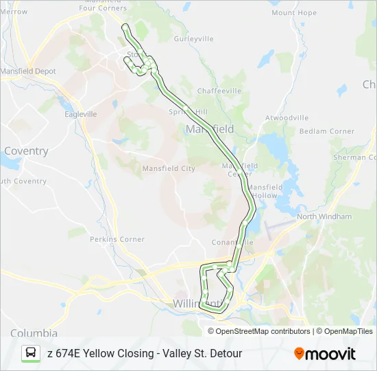 Z 674E YELLOW CLOSING - VALLEY ST. DETOUR Bus Line Map