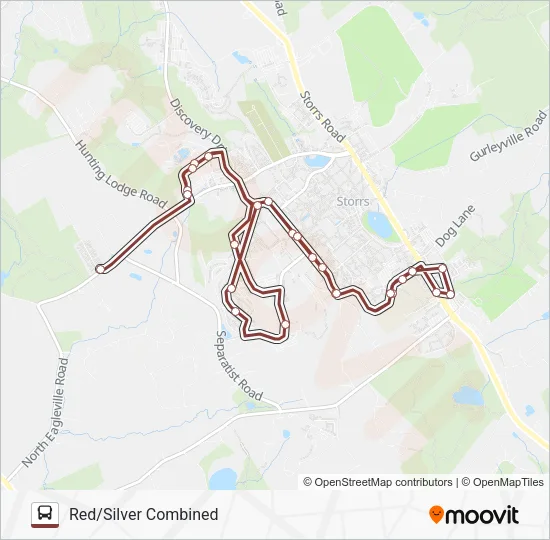 RED/SILVER COMBINED Bus Line Map