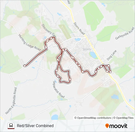 RED/SILVER COMBINED Bus Line Map