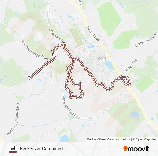 RED/SILVER COMBINED Bus Line Map
