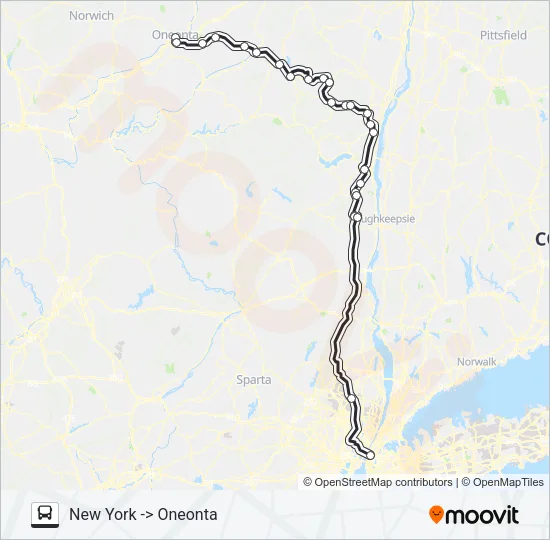 ADIRONDACK TRAILWAYS 104 Bus Line Map