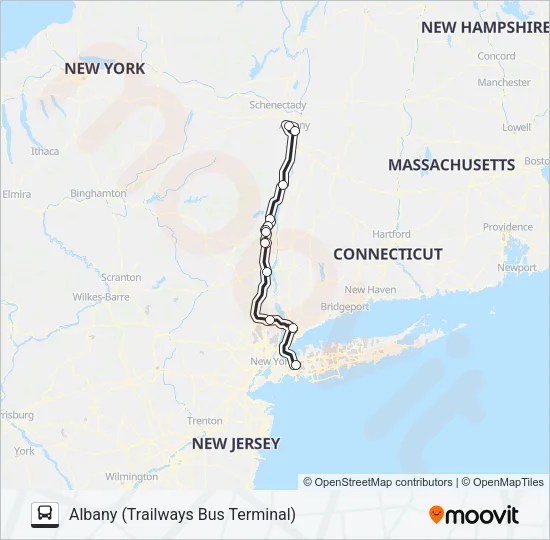 ADIRONDACK TRAILWAYS 411 Bus Line Map