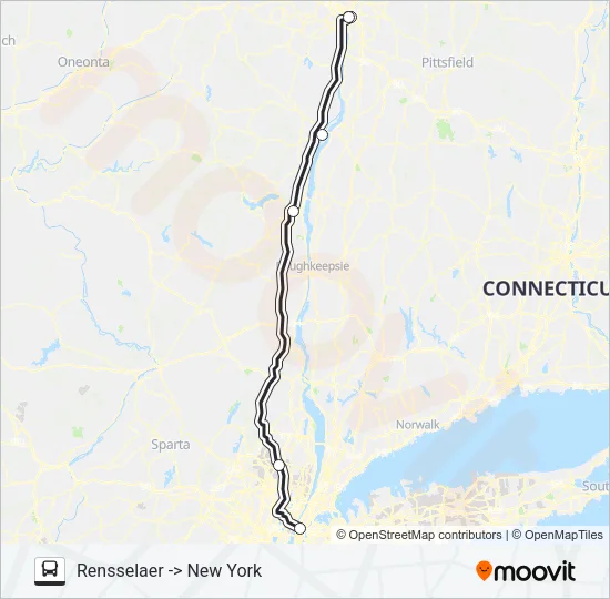 ADIRONDACK TRAILWAYS 501 Bus Line Map