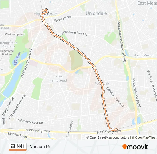 N41 Bus Line Map