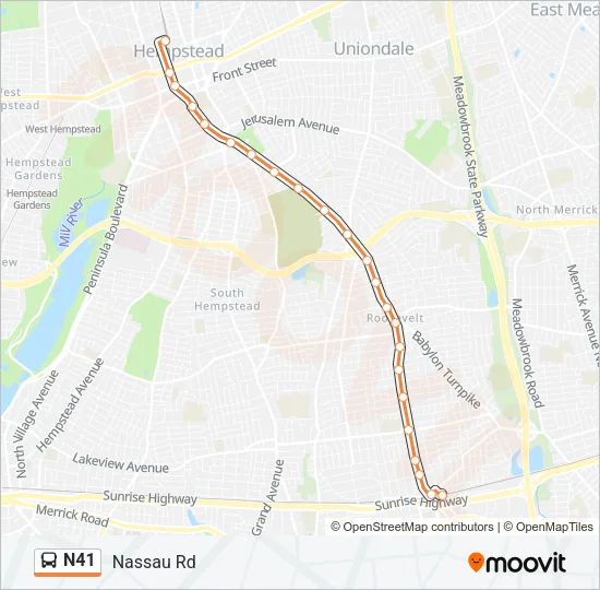 N41 Bus Line Map