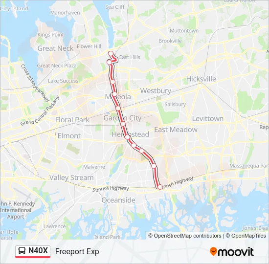 N40X Bus Line Map