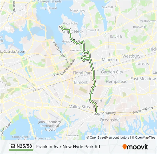 N25/58 Bus Line Map
