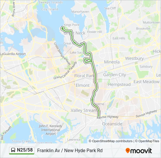 N25/58 Bus Line Map