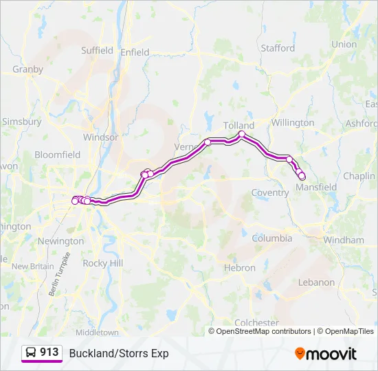 913 Bus Line Map
