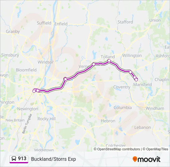 913 Bus Line Map