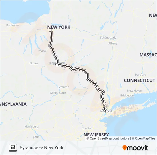 ADIRONDACK TRAILWAYS 143 Bus Line Map
