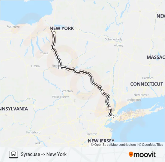 ADIRONDACK TRAILWAYS 143 Bus Line Map