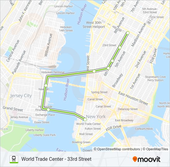 PATH Train Line Map