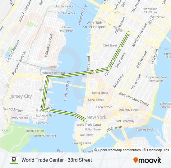 PATH Train Line Map