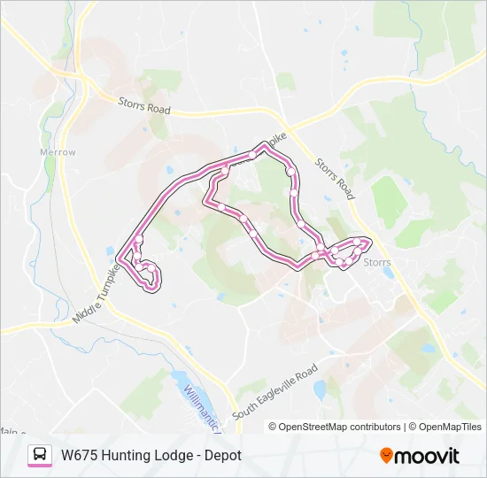 W675 HUNTING LODGE - DEPOT Bus Line Map