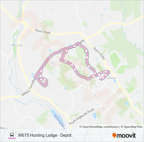 W675 HUNTING LODGE - DEPOT Bus Line Map