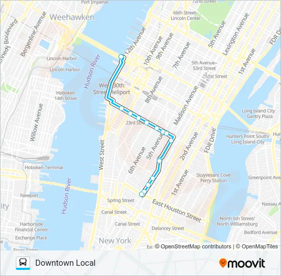 DOWNTOWN LOCAL Bus Line Map