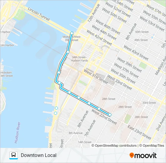 DOWNTOWN LOCAL Bus Line Map