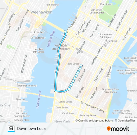 DOWNTOWN LOCAL Bus Line Map