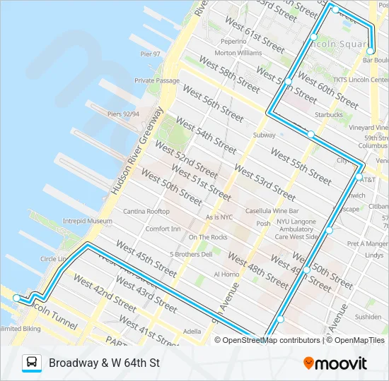 LINCOLN CENTER Bus Line Map