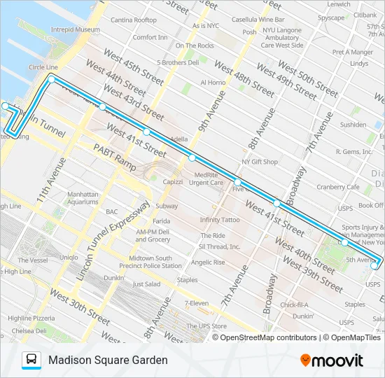 MADISON SQUARE GARDEN Bus Line Map