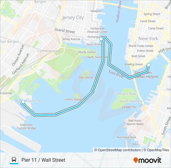 PORT LIBERTE - PIER 11/WALL ST Bus Line Map