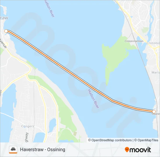 HAVERSTRAW - OSSINING Ferry Line Map