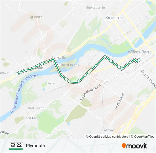 22 Bus Line Map