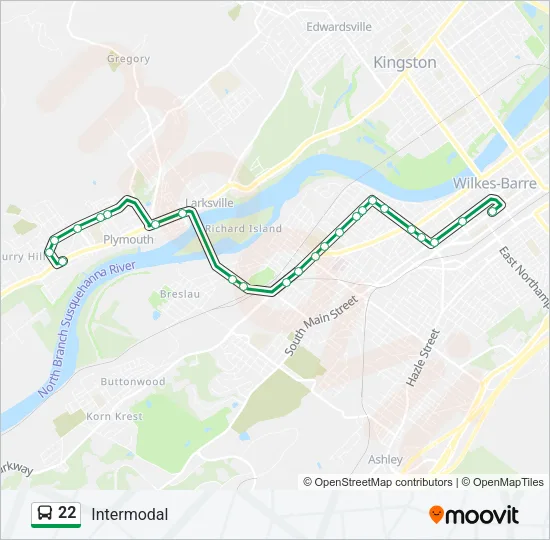 22 Bus Line Map