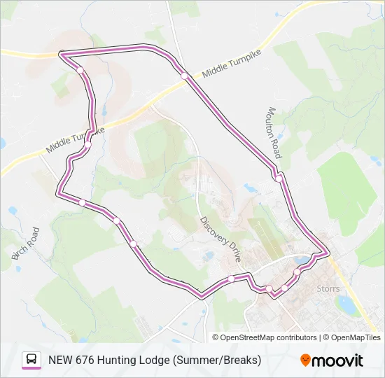 NEW 676 HUNTING LODGE (SUMMER/BREAKS) Bus Line Map