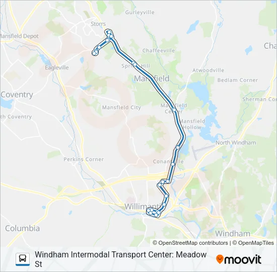NEW 674 C WILLIMANTIC - STORRS (SENIOR CENTER) Bus Line Map