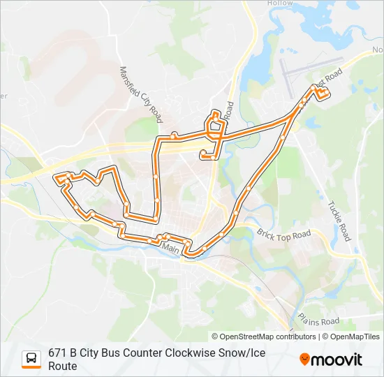 671 B CITY BUS COUNTER CLOCKWISE SNOW/ICE ROUTE Bus Line Map