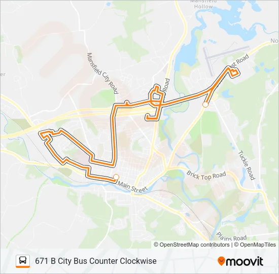671 B CITY BUS COUNTER CLOCKWISE Bus Line Map