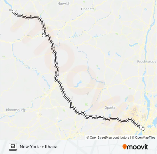 ADIRONDACK TRAILWAYS 184 Bus Line Map