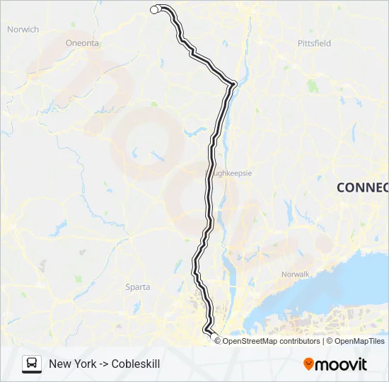 ADIRONDACK TRAILWAYS 154H Bus Line Map