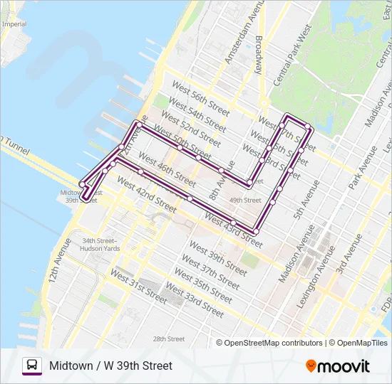 W44/59TH ST Bus Line Map