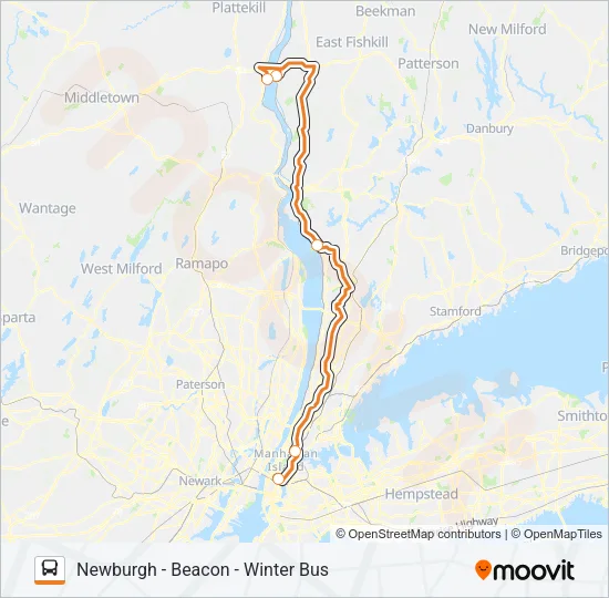 NEWBURGH - BEACON - WINTER BUS Bus Line Map