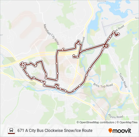 Mapa de 671A de autobús