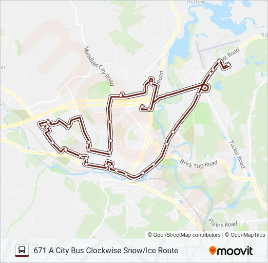 671A Bus Line Map