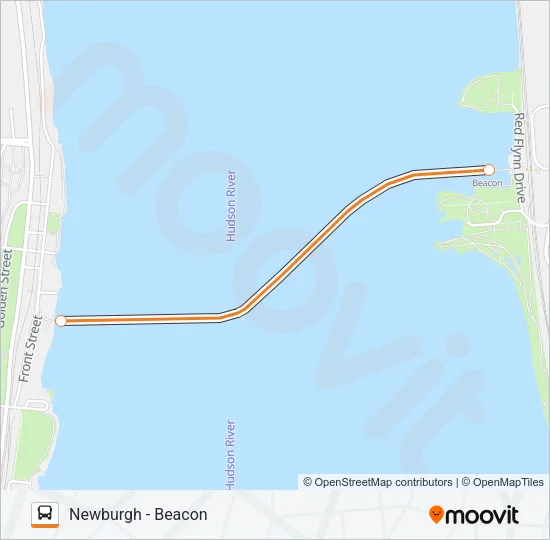 NEWBURGH - BEACON Bus Line Map