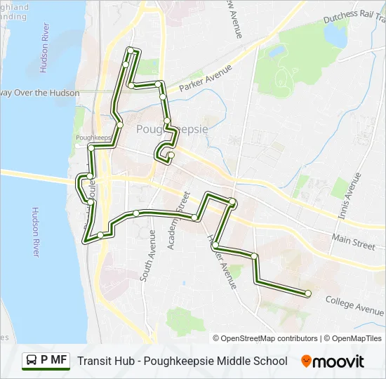 P MF Bus Line Map